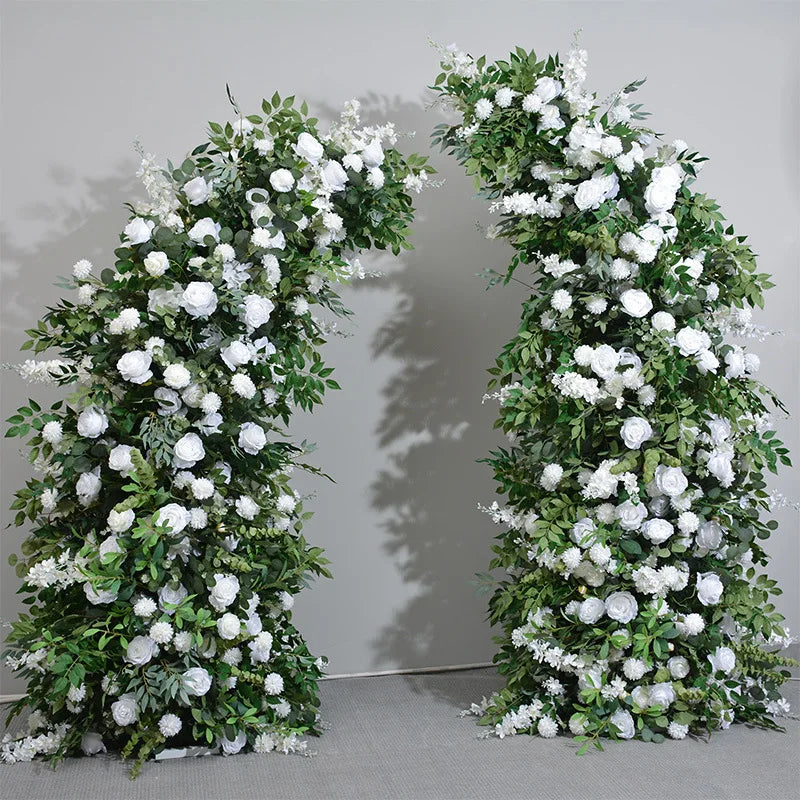 230CM New Artificial Flower Greenery  Rose Horn Shaped Arch for Outdoor Proposals Stunning Romantic Decor