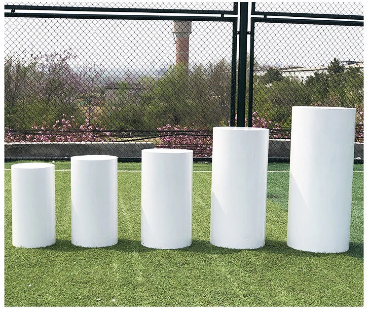 Cylinder Pedestal Plinth  Cake Stand White Flower Column Dessert Table For Birthday Party Wedding Decoration