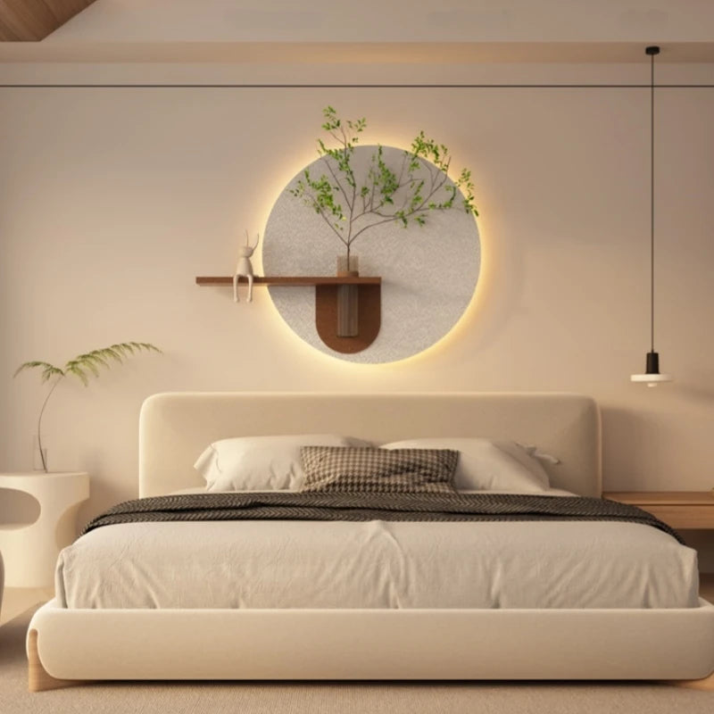 Modern Green Plant Sandstone Painting LED Lights For Corridor Living Room Restaurant Table 3D Home Decorations Lustre Mural Lamp