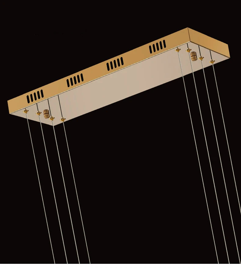 Modern Dining Living Room Ceiling Chandelier Luxury Home Decorations Crystal Pendant Lights Gold luster Long Dimmable Led Lamp