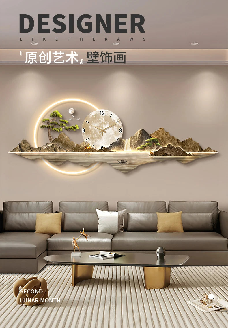 Large Led Wall Clocks Art Mural Luxury Wooden Restaurant Nordic Minimalist Wall Watch Fashion Relogio De Parede Room Decorations