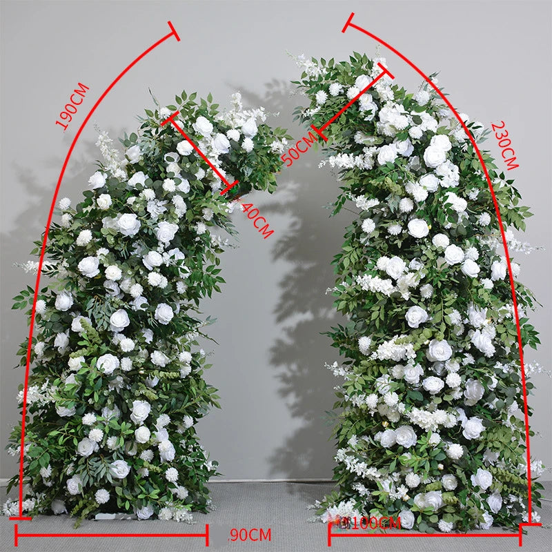 230CM New Artificial Flower Greenery  Rose Horn Shaped Arch for Outdoor Proposals Stunning Romantic Decor