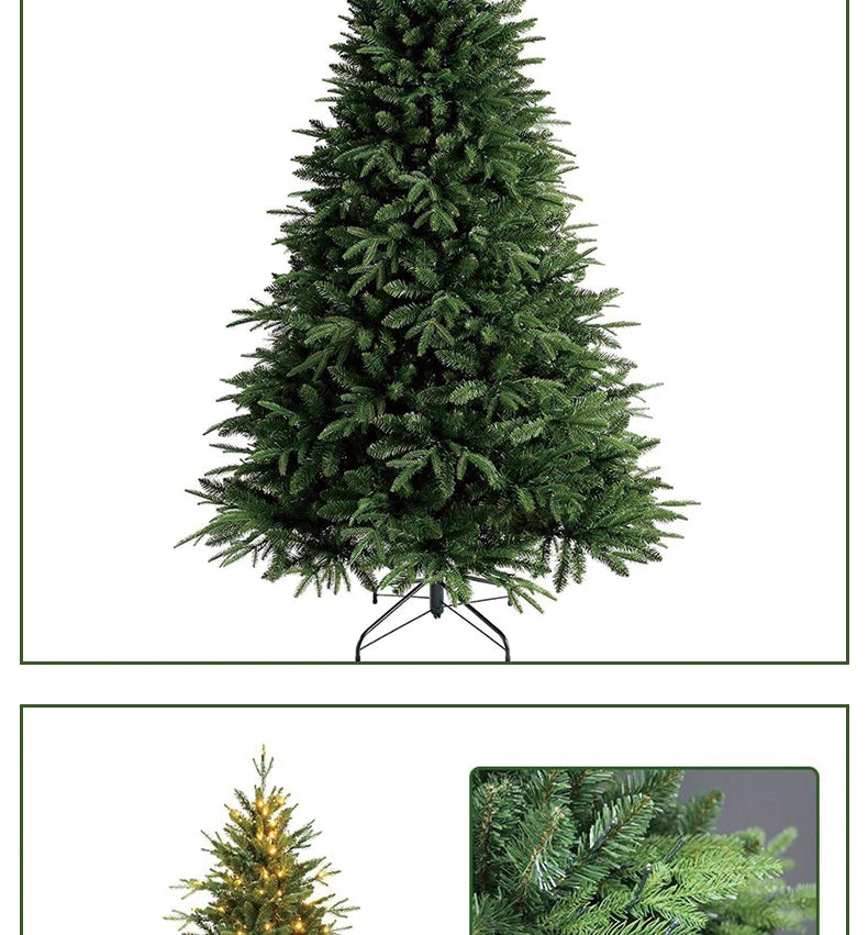 PE+PVC Artificial Christmas Tree with LED Lights High-grade Encrypted Christmas Tree 1.2m~3m Christmas Atmosphere Decorations