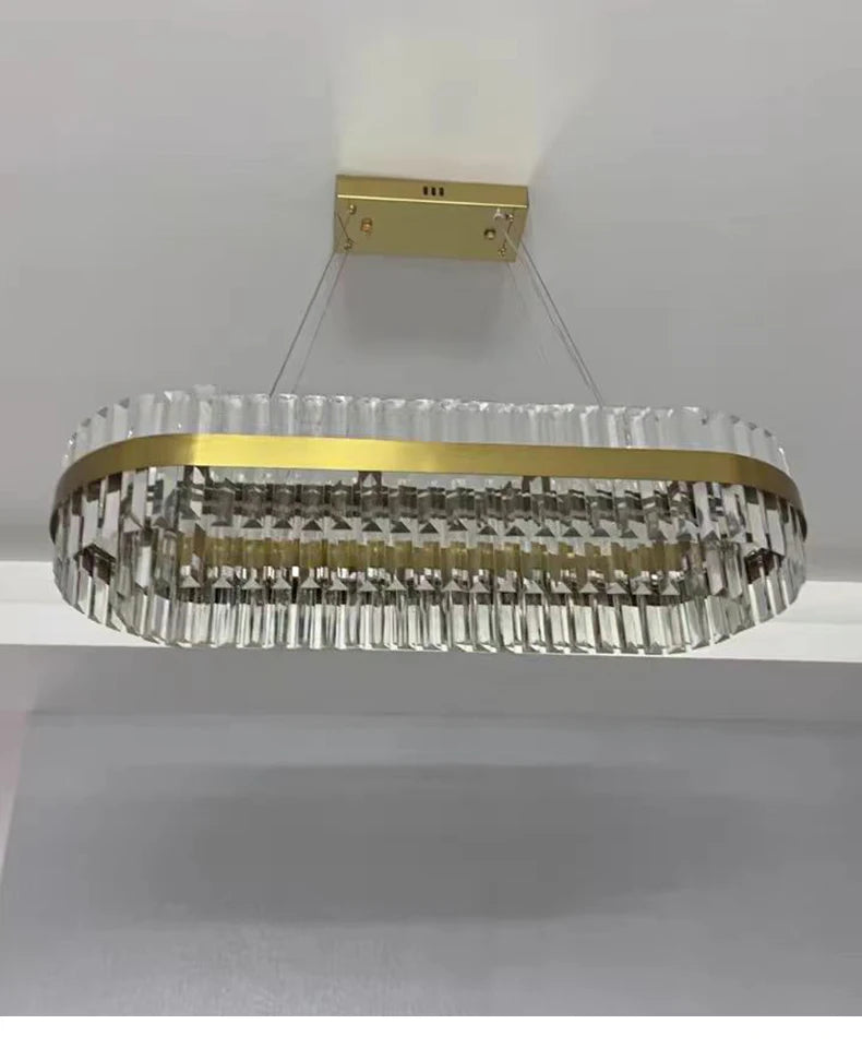 Modern Ceiling Chandelier Luxury Indoor Decorations Dining Living Room Crystal Pendant Lighs Dimmable Golden Lighting Fixtures