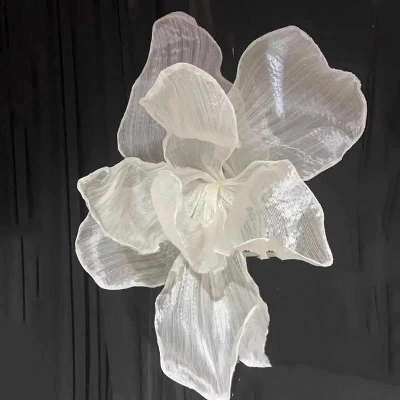 Pleated Organza DIY Handmade Gauze Flowers for Wedding Background Decor Party Stage Modeling Christmas Window Home Decorations