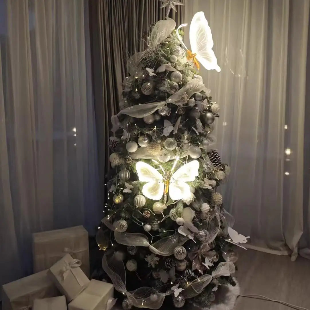 2/4 pieces of LED outdoor simulation dynamic static butterfly lights holiday party decorations home decor