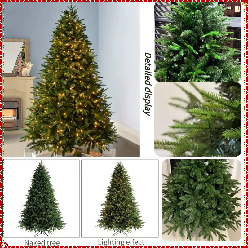 PE+PVC Artificial Christmas Tree with LED Lights High-grade Encrypted Christmas Tree 1.2m~3m Christmas Atmosphere Decorations
