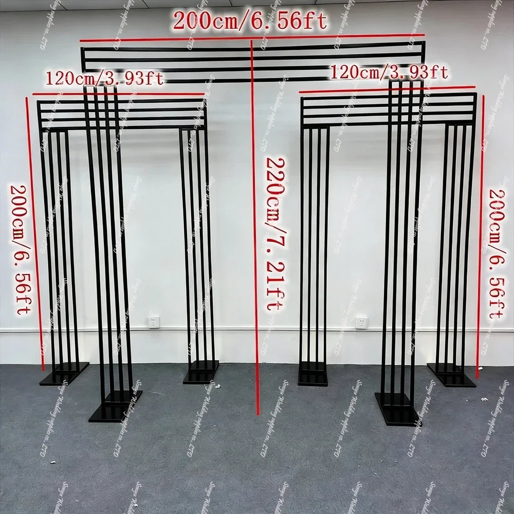 3pcs f30Gold Pillars Wedding Backdrops Trendy Metal Back Frame for Wedding Stage Fantastic Modern Style Event Back Panels