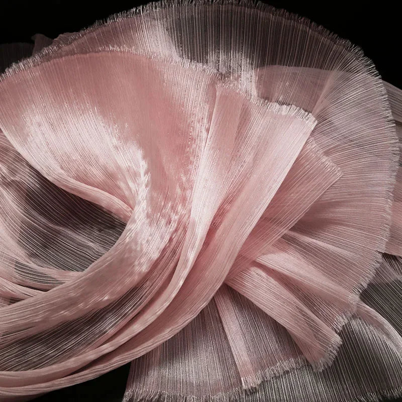 Pleated Organza DIY Handmade Gauze Flowers for Wedding Background Decor Party Stage Modeling Christmas Window Home Decorations