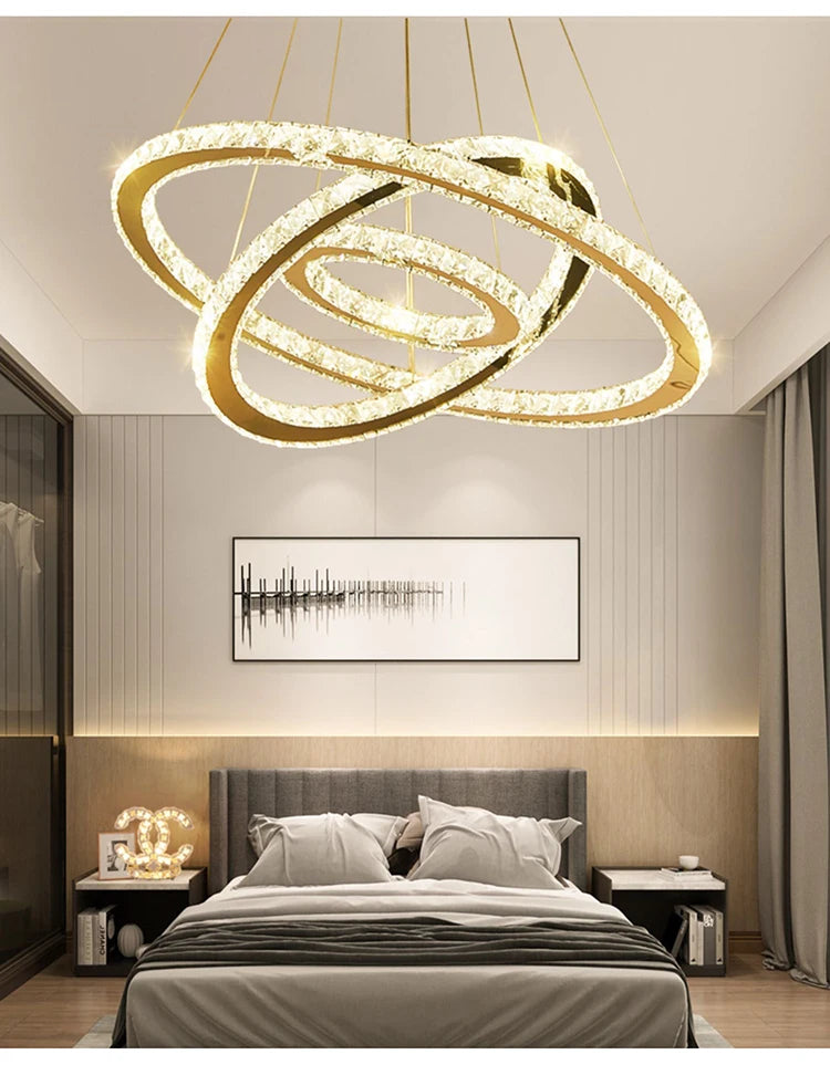 Moonriver Lighting Modern Crystal Hanging Lamps for Ceiling Living Room Bedroom Chandelier Home Decorations Pendant Light Lustre