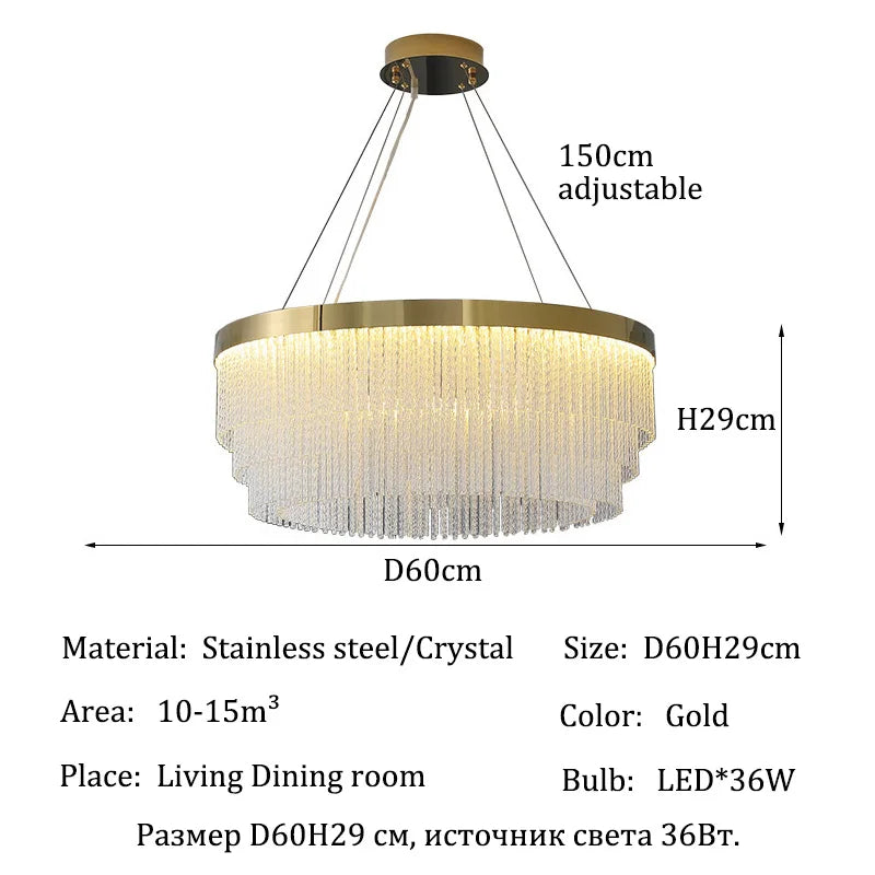 Luxury Crystal Modern Ceiling Chandelier Lights Ceiling Pendant Lamp Home Decorations Chandeliers Lighting for Living Room Light