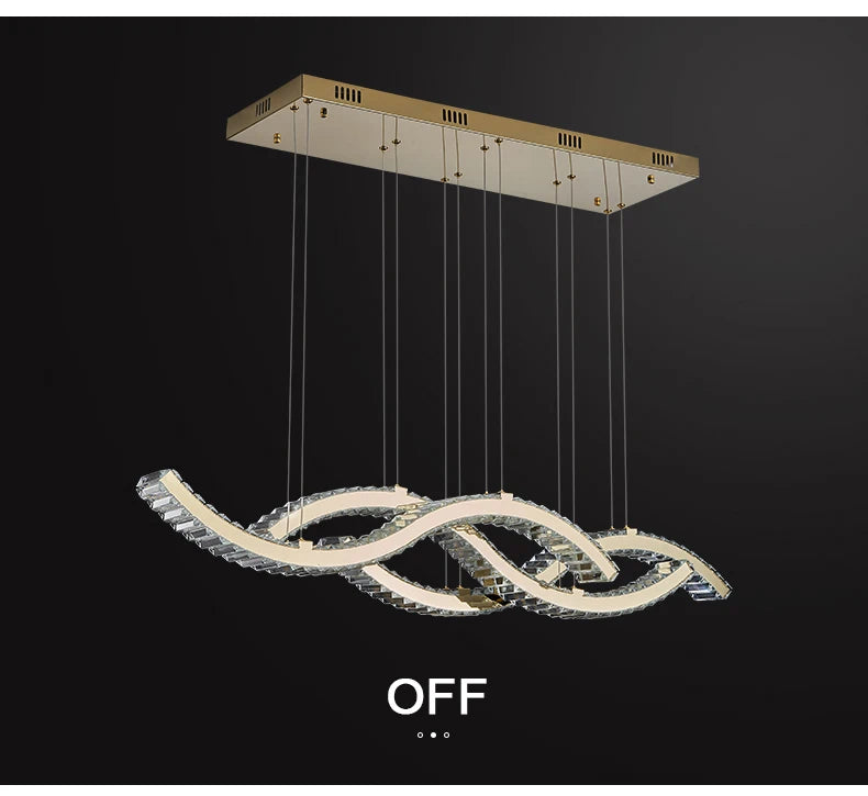 Modern Dining Living Room Ceiling Chandelier Luxury Home Decorations Crystal Pendant Lights Gold luster Long Dimmable Led Lamp