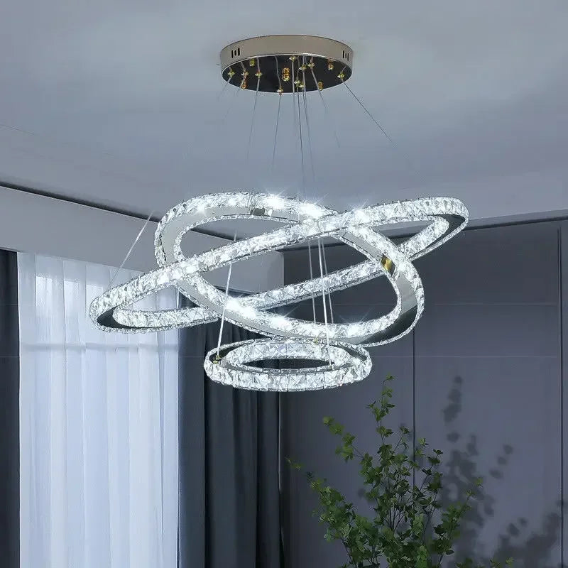 Moonriver Lighting Modern Crystal Hanging Lamps for Ceiling Living Room Bedroom Chandelier Home Decorations Pendant Light Lustre