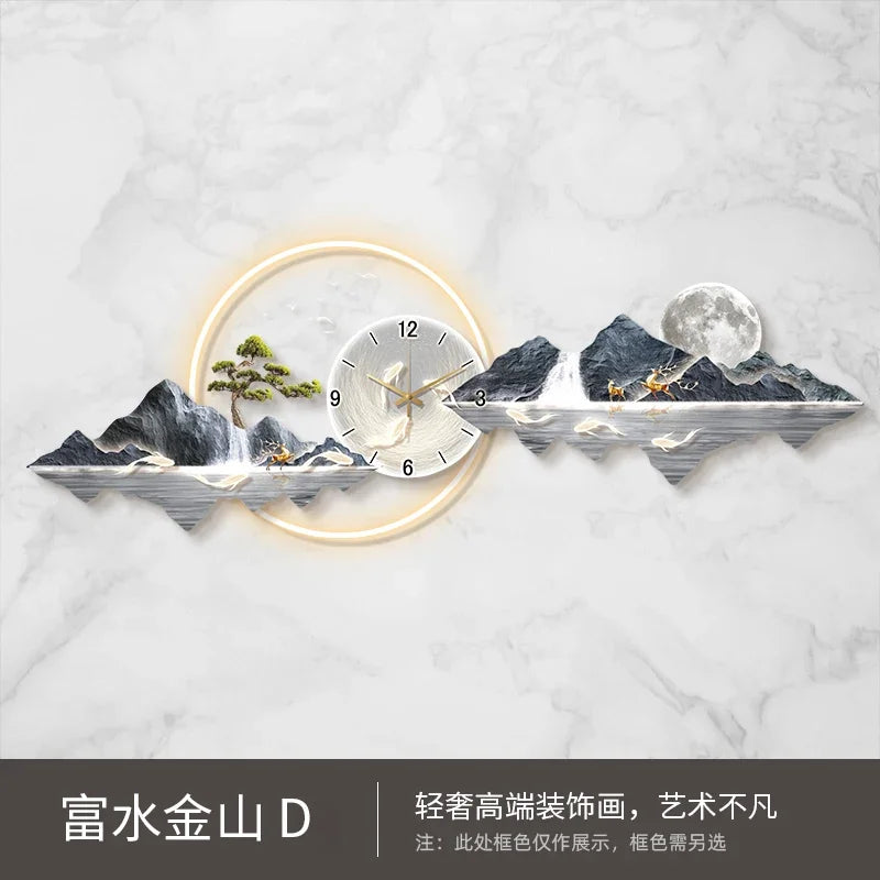 Large Led Wall Clocks Art Mural Luxury Wooden Restaurant Nordic Minimalist Wall Watch Fashion Relogio De Parede Room Decorations