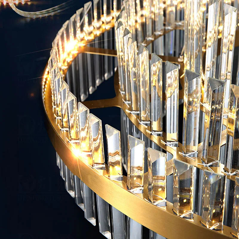 Modern Ceiling Chandelier Luxury Indoor Decorations Dining Living Room Crystal Pendant Lighs Dimmable Golden Lighting Fixtures