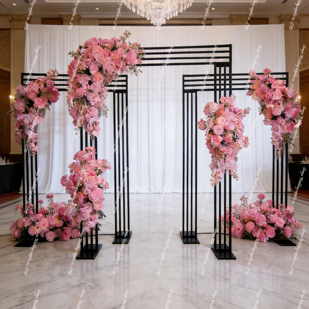 3pcs f30Gold Pillars Wedding Backdrops Trendy Metal Back Frame for Wedding Stage Fantastic Modern Style Event Back Panels
