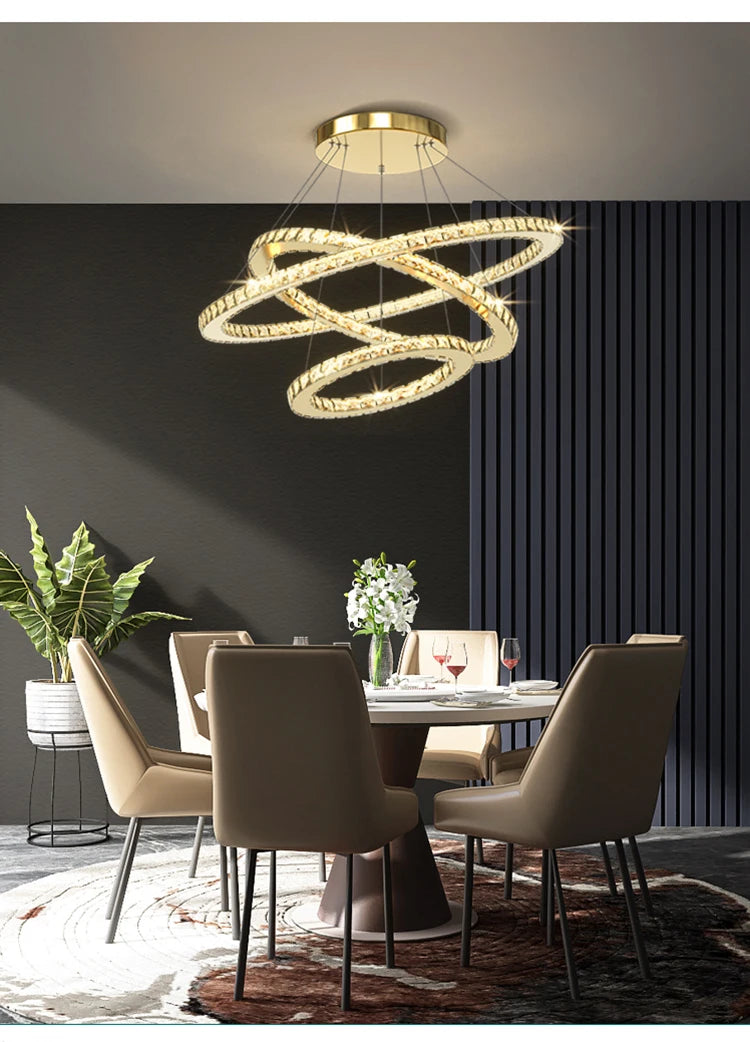 Moonriver Lighting Modern Crystal Hanging Lamps for Ceiling Living Room Bedroom Chandelier Home Decorations Pendant Light Lustre