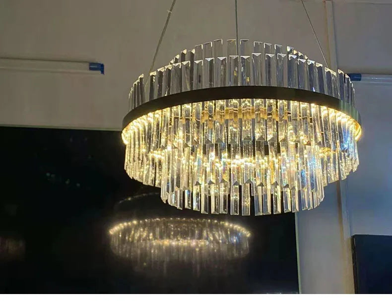 Modern Ceiling Chandelier Luxury Indoor Decorations Dining Living Room Crystal Pendant Lighs Dimmable Golden Lighting Fixtures