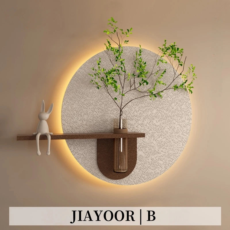 Modern Green Plant Sandstone Painting LED Lights For Corridor Living Room Restaurant Table 3D Home Decorations Lustre Mural Lamp