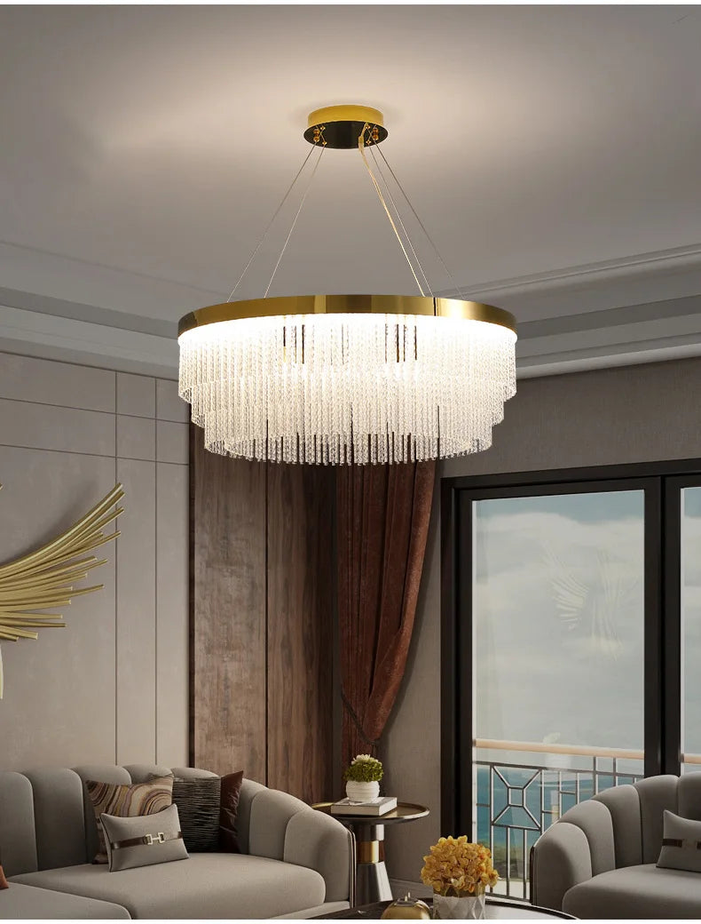 Luxury Crystal Modern Ceiling Chandelier Lights Ceiling Pendant Lamp Home Decorations Chandeliers Lighting for Living Room Light