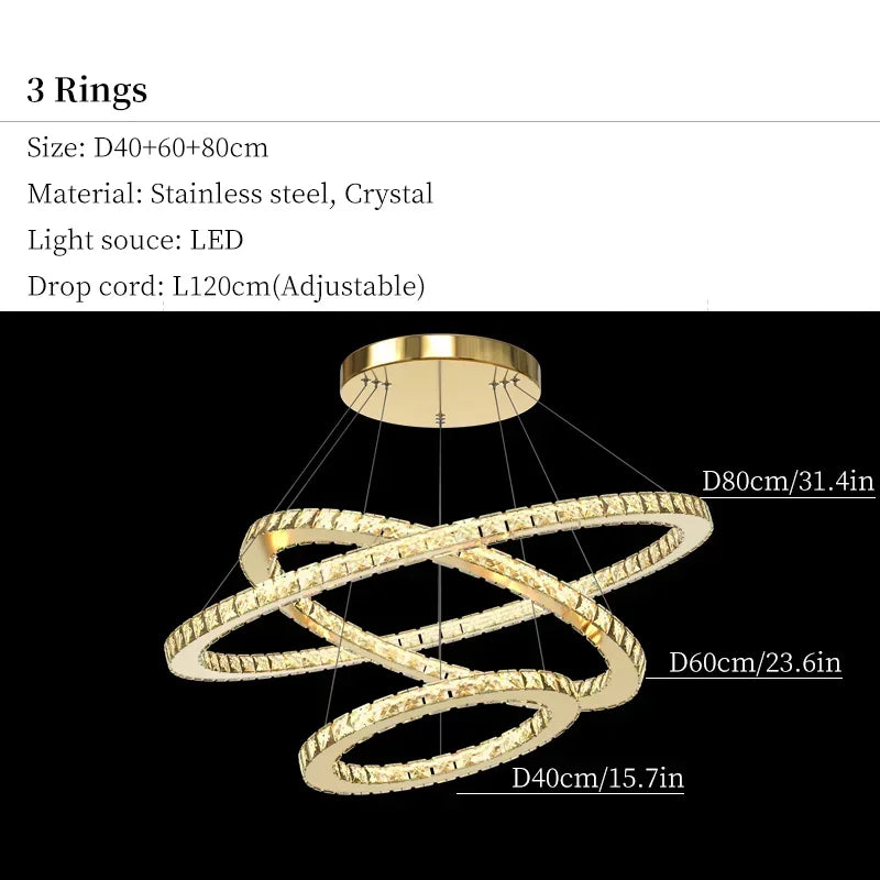 Moonriver Lighting Modern Crystal Hanging Lamps for Ceiling Living Room Bedroom Chandelier Home Decorations Pendant Light Lustre