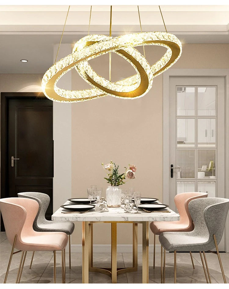 Moonriver Lighting Modern Crystal Hanging Lamps for Ceiling Living Room Bedroom Chandelier Home Decorations Pendant Light Lustre