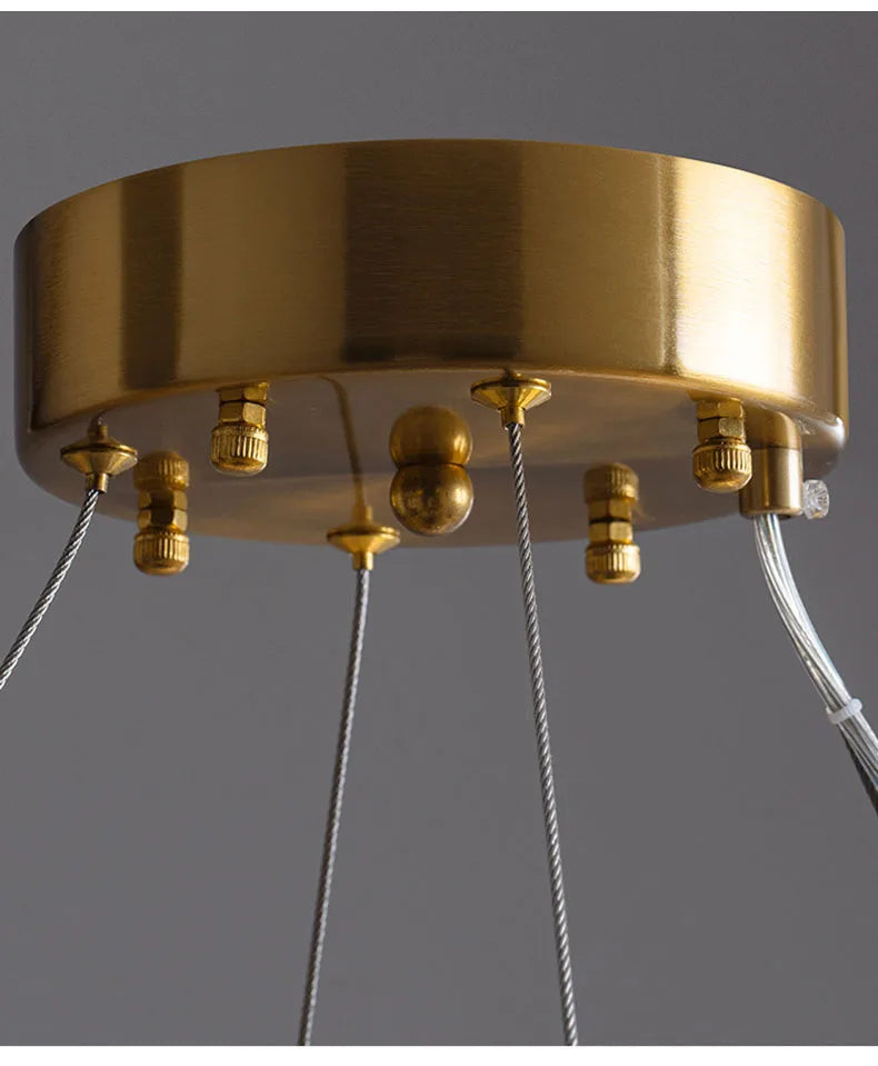 Modern Ceiling Chandelier Luxury Indoor Decorations Dining Living Room Crystal Pendant Lighs Dimmable Golden Lighting Fixtures