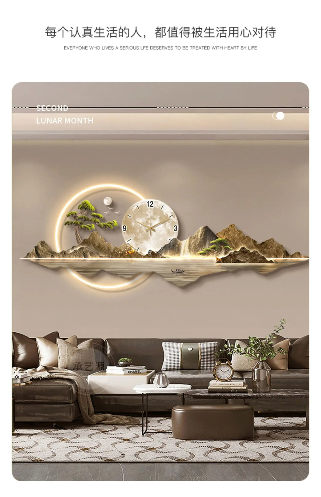 Large Led Wall Clocks Art Mural Luxury Wooden Restaurant Nordic Minimalist Wall Watch Fashion Relogio De Parede Room Decorations