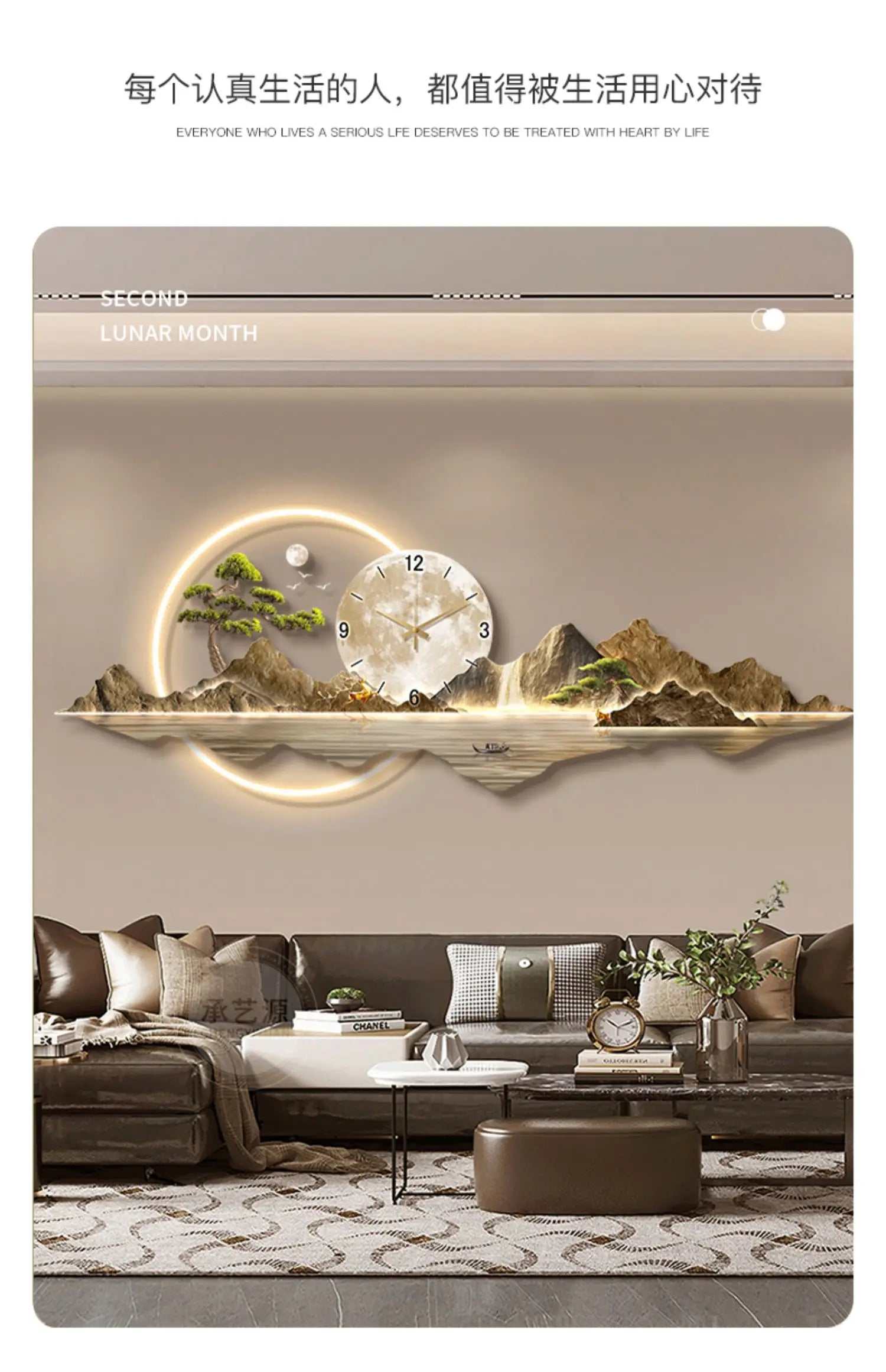 Large Led Wall Clocks Art Mural Luxury Wooden Restaurant Nordic Minimalist Wall Watch Fashion Relogio De Parede Room Decorations