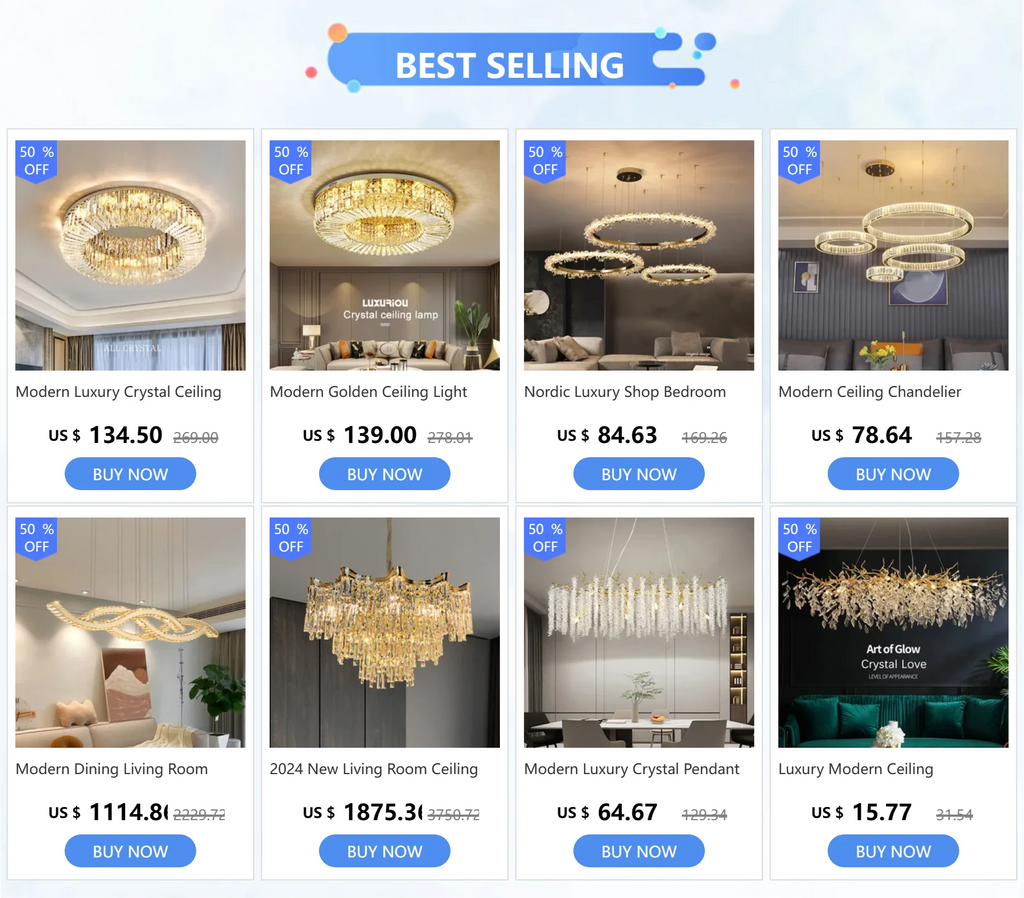 Modern Dining Living Room Ceiling Chandelier Luxury Home Decorations Crystal Pendant Lights Gold luster Long Dimmable Led Lamp