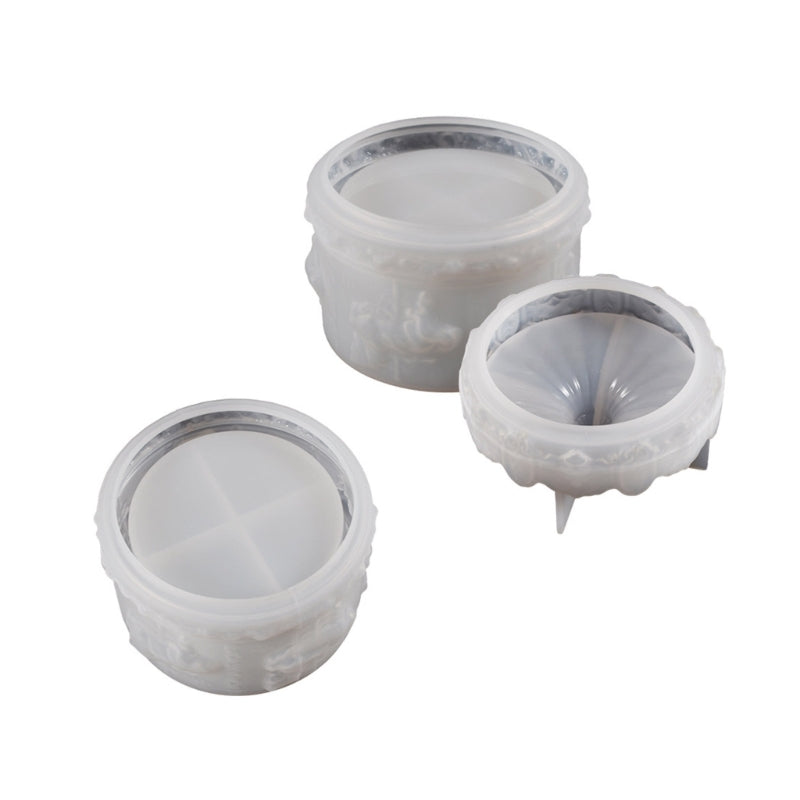 Resin Jar Mold Candy Box Silicone Mold with Lid DIY Mini Storage Box Flower Pot Home Decorations Mould Craft Supplies