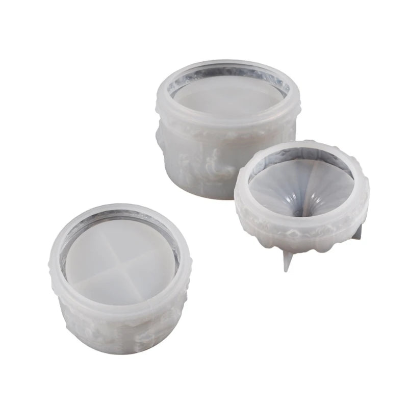 Resin Jar Mold Candy Box Silicone Mold with Lid DIY Mini Storage Box Flower Pot Home Decorations Mould Craft Supplies