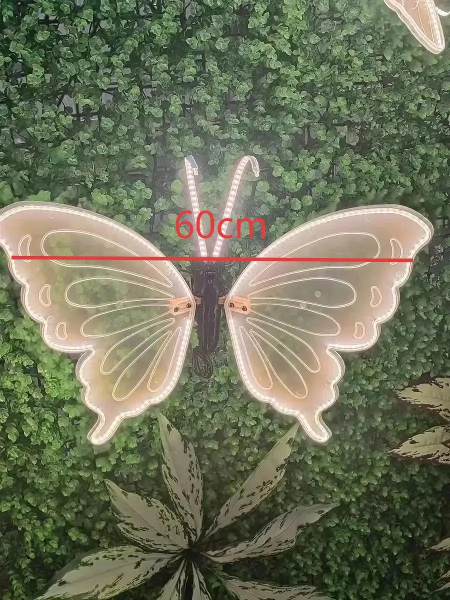 2/4 pieces of LED outdoor simulation dynamic static butterfly lights holiday party decorations home decor