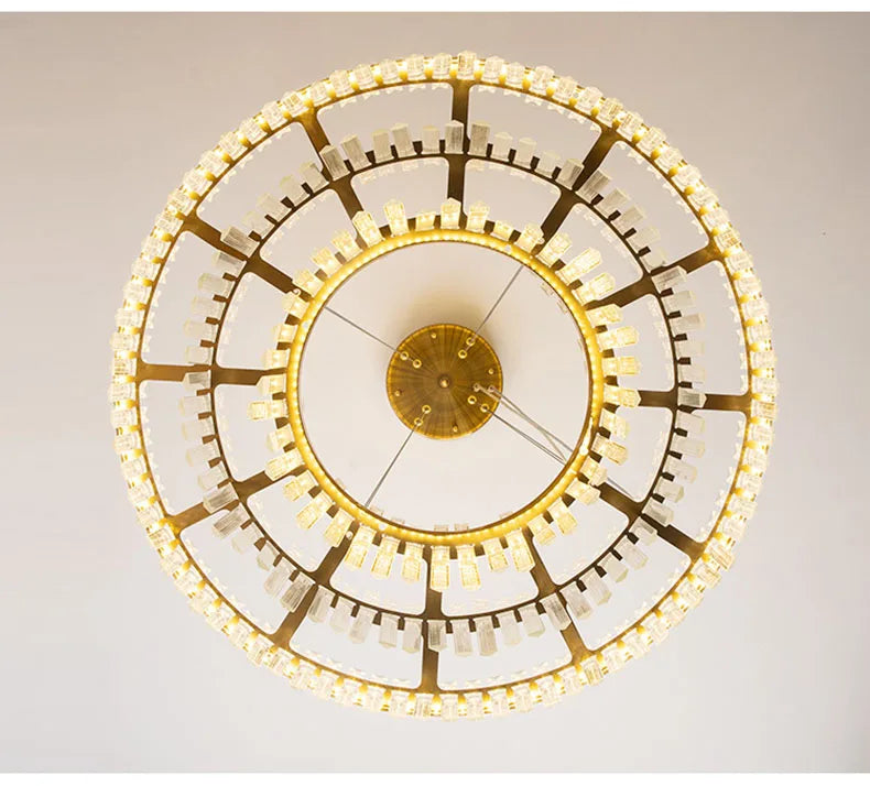 Modern Ceiling Chandelier Luxury Indoor Decorations Dining Living Room Crystal Pendant Lighs Dimmable Golden Lighting Fixtures