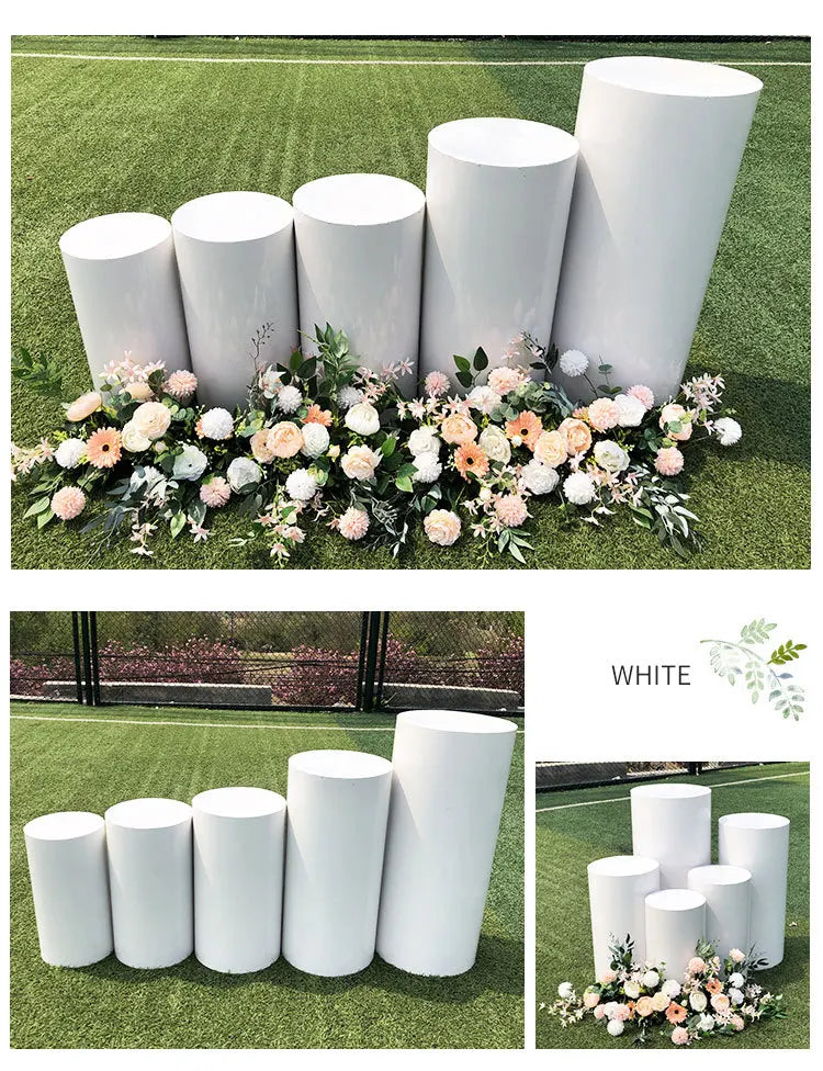 Cylinder Pedestal Plinth  Cake Stand White Flower Column Dessert Table For Birthday Party Wedding Decoration