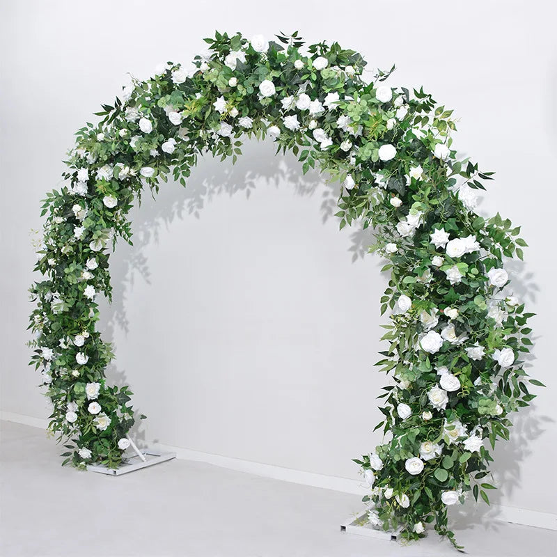 2M Green Plants Rose Arches Outdoor Wedding Decoration Circular Flower Doors Church Lawns Wedding Decorations Artificial Flowers