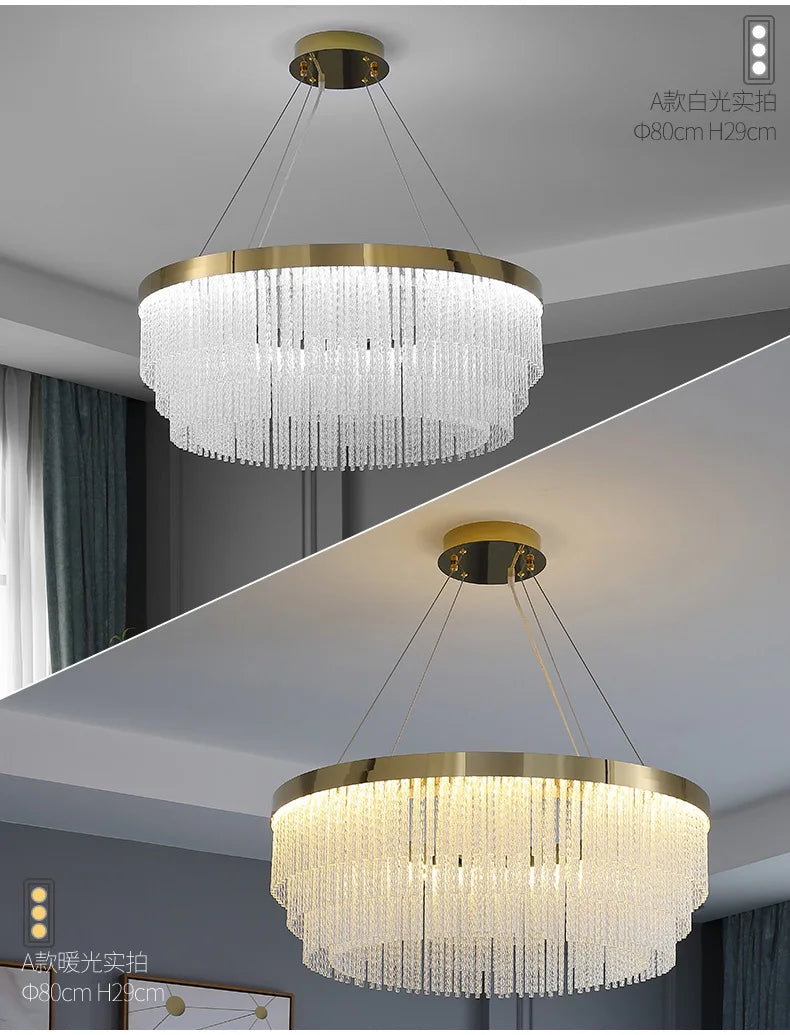 Luxury Crystal Modern Ceiling Chandelier Lights Ceiling Pendant Lamp Home Decorations Chandeliers Lighting for Living Room Light