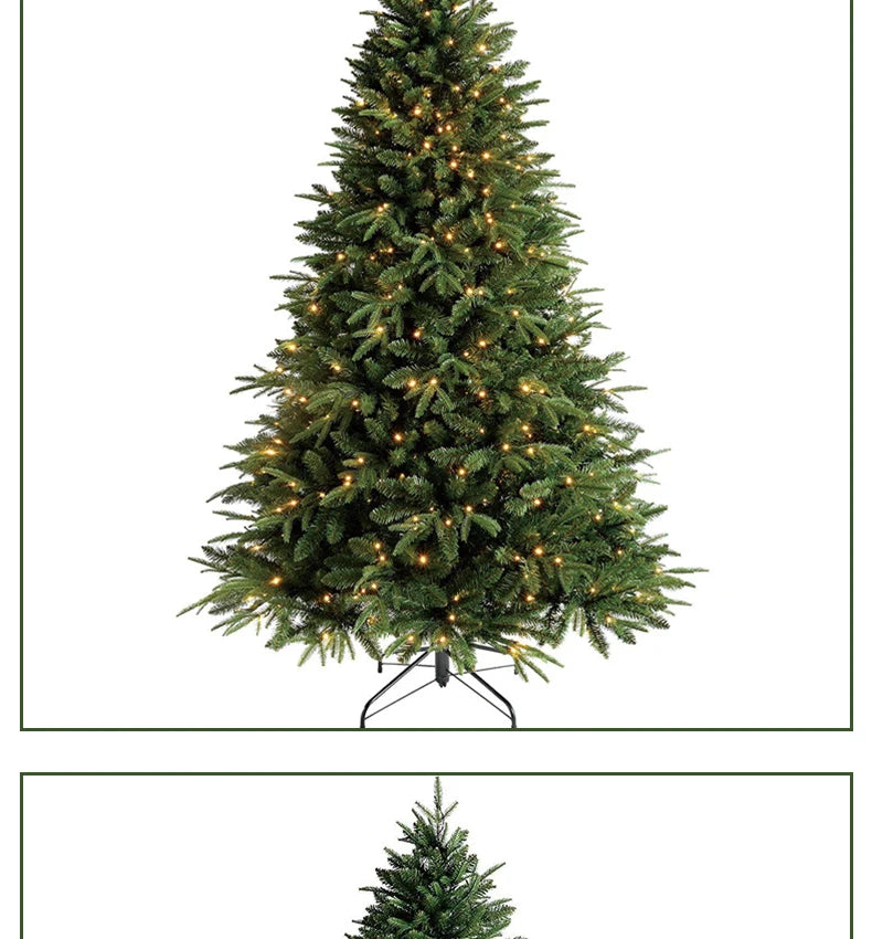 PE+PVC Artificial Christmas Tree with LED Lights High-grade Encrypted Christmas Tree 1.2m~3m Christmas Atmosphere Decorations