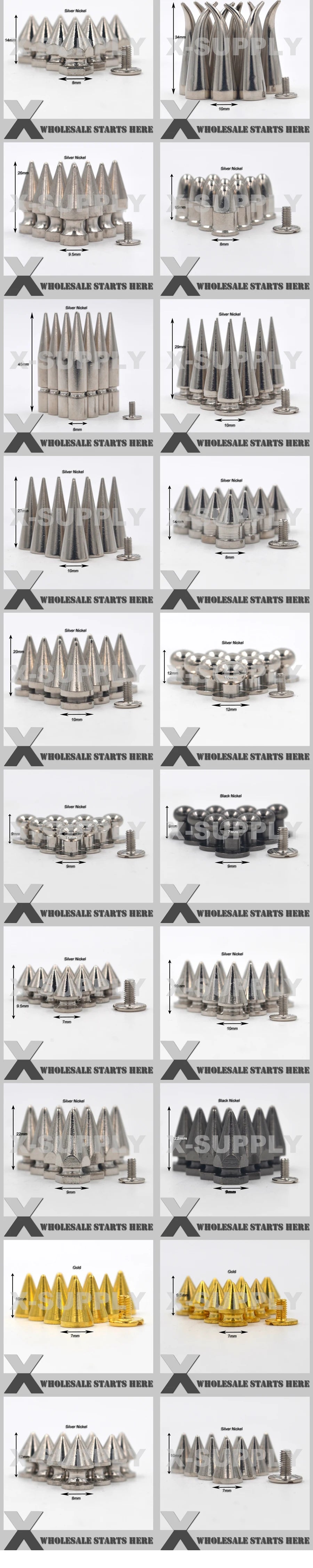 29x115mm Giant Huge Screwed Back Spike Studs,Used For Leather Choker,Shoes,Punk Decorations