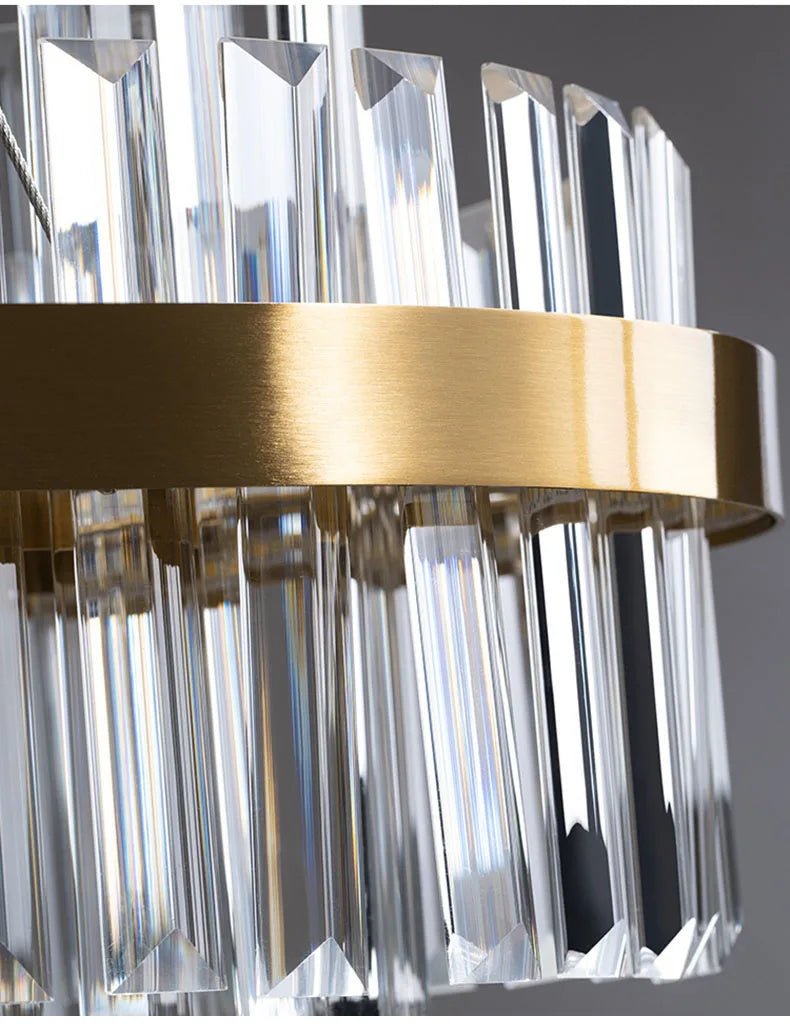 Modern Ceiling Chandelier Luxury Indoor Decorations Dining Living Room Crystal Pendant Lighs Dimmable Golden Lighting Fixtures