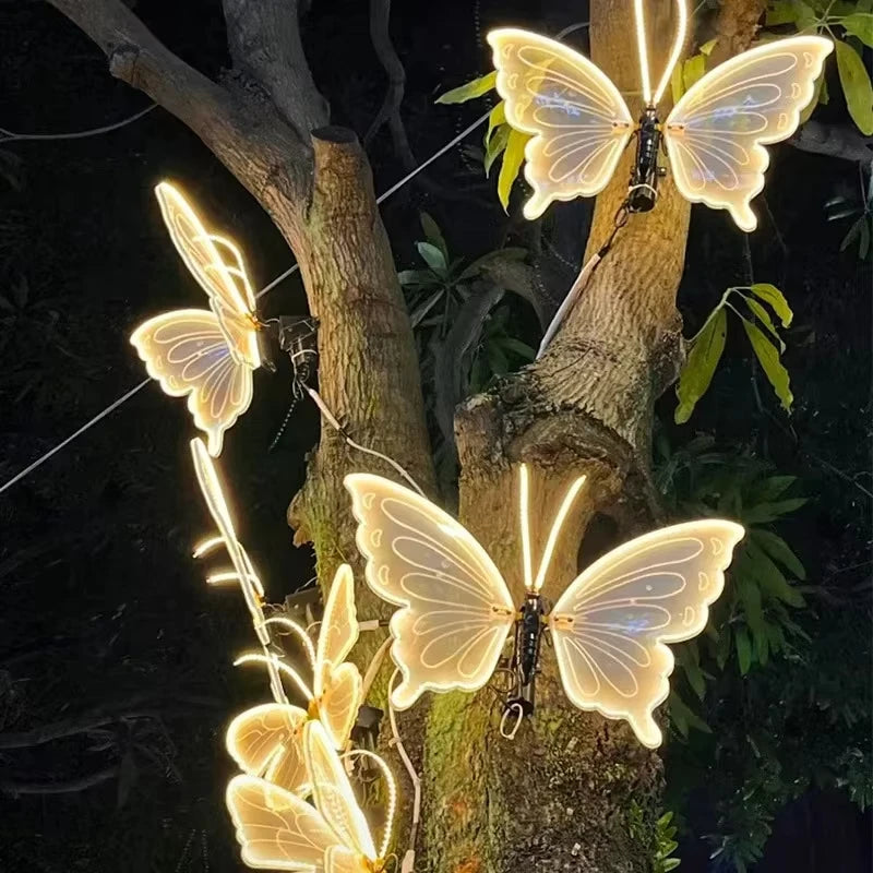 4 Pieces of LED outdoor simulation dynamic butterfly decoration realistic party wedding decorations items