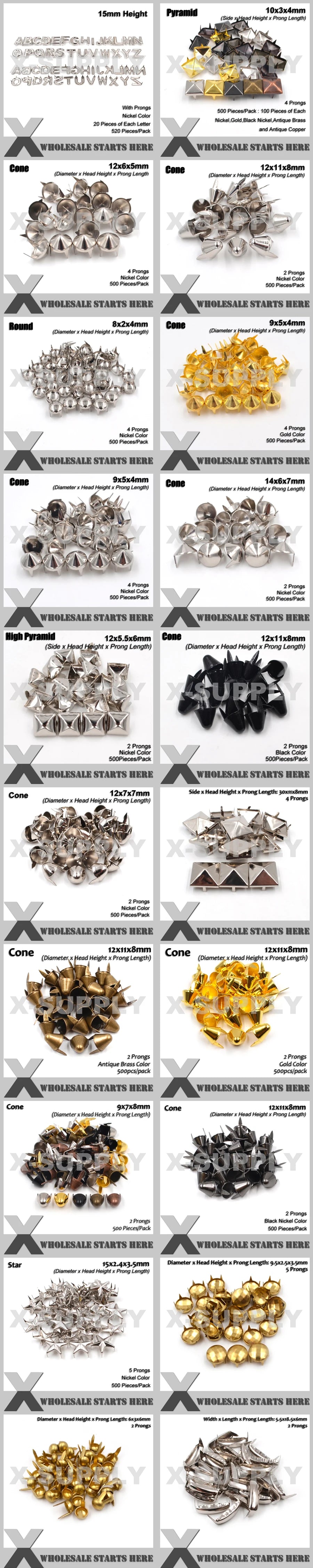 29x115mm Giant Huge Screwed Back Spike Studs,Used For Leather Choker,Shoes,Punk Decorations