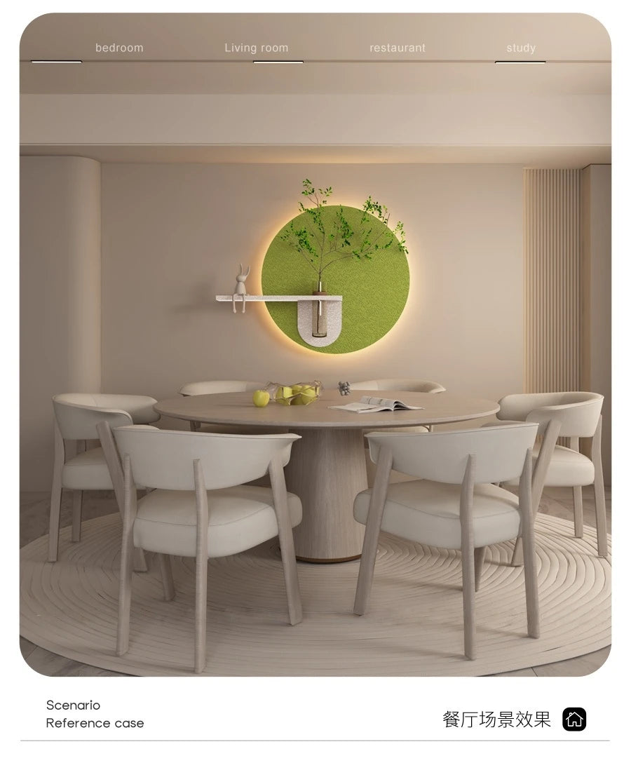 Modern Green Plant Sandstone Painting LED Lights For Corridor Living Room Restaurant Table 3D Home Decorations Lustre Mural Lamp