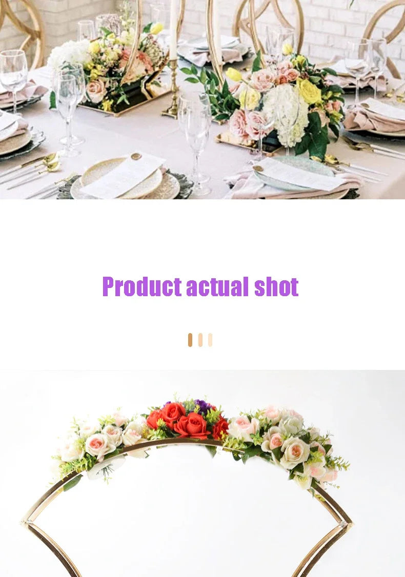 1/2/5pcs For Wedding Party Table Centerpiece  Flower Stand Gold Metal