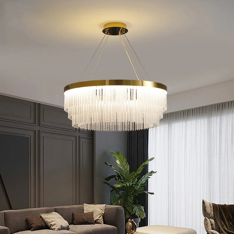 Luxury Crystal Modern Ceiling Chandelier Lights Ceiling Pendant Lamp Home Decorations Chandeliers Lighting for Living Room Light