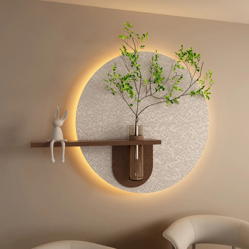 Modern Green Plant Sandstone Painting LED Lights For Corridor Living Room Restaurant Table 3D Home Decorations Lustre Mural Lamp