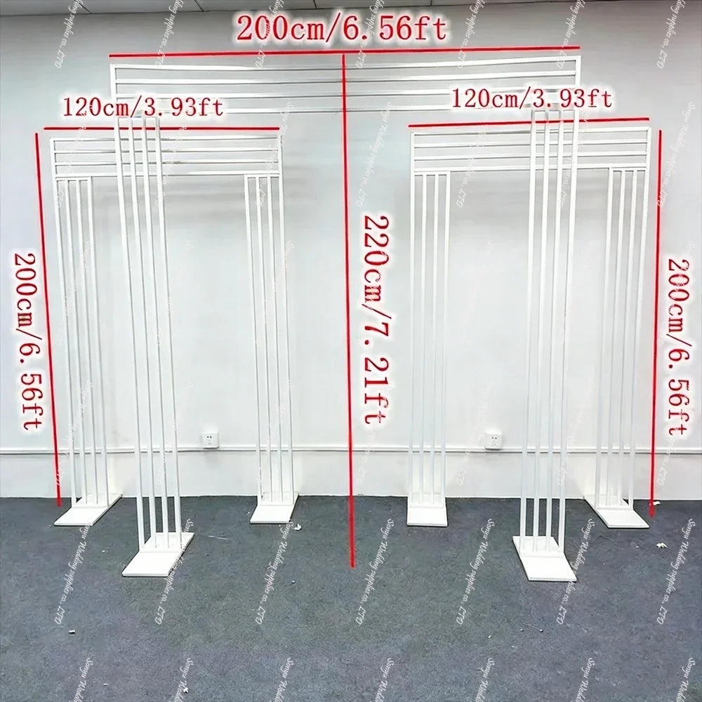 3pcs f30Gold Pillars Wedding Backdrops Trendy Metal Back Frame for Wedding Stage Fantastic Modern Style Event Back Panels