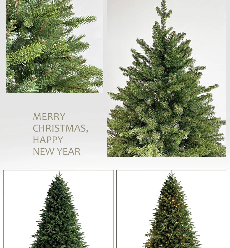 PE+PVC Artificial Christmas Tree with LED Lights High-grade Encrypted Christmas Tree 1.2m~3m Christmas Atmosphere Decorations