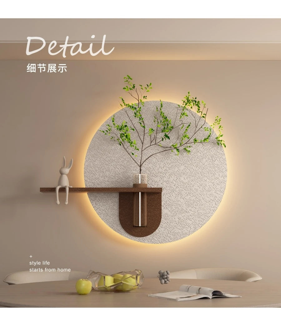 Modern Green Plant Sandstone Painting LED Lights For Corridor Living Room Restaurant Table 3D Home Decorations Lustre Mural Lamp