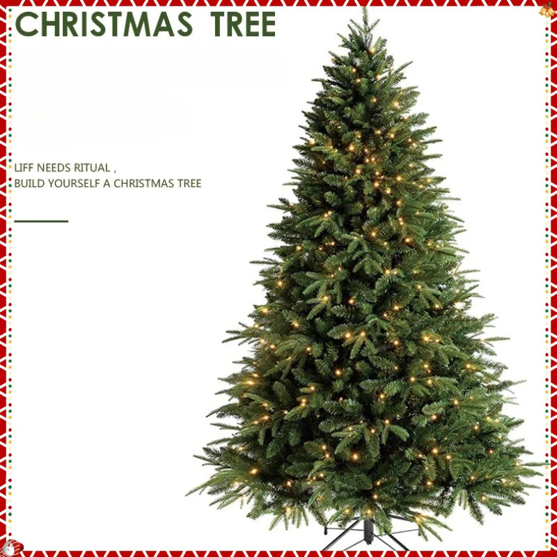 PE+PVC Artificial Christmas Tree with LED Lights High-grade Encrypted Christmas Tree 1.2m~3m Christmas Atmosphere Decorations